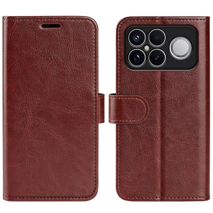 Caja del teléfono del cuero del tirón horizontal de la textura R64, For Redmi K80 / Poco F7 Pro