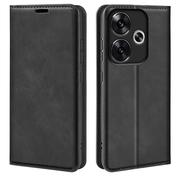 Funda para teléfono de cuero con succión magnética de piel retro, For Redmi K80 / Poco F7 Pro, For Redmi Note 14 4G 164.84mm, For Xiaomi 15 Ultra, For Xiaomi Poco X7 Pro, For Xiaomi Poco M7 Pro 5G, For Xiaomi Redmi Note 14 Pro 4G                       ...