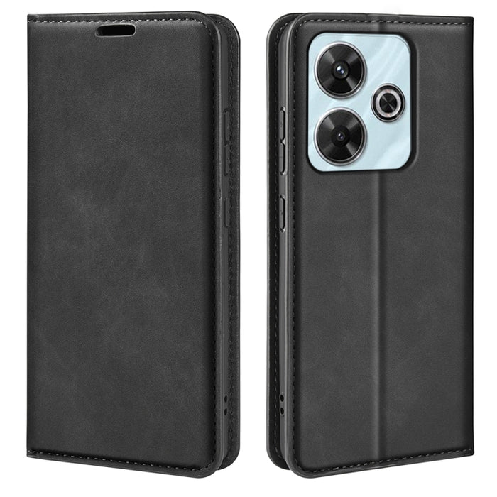 Funda para teléfono de cuero con succión magnética de piel retro, For Redmi K80 / Poco F7 Pro, For Redmi Note 14 4G 164.84mm, For Xiaomi 15 Ultra, For Xiaomi Poco X7 Pro, For Xiaomi Poco M7 Pro 5G, For Xiaomi Redmi Note 14 Pro 4G                       ...