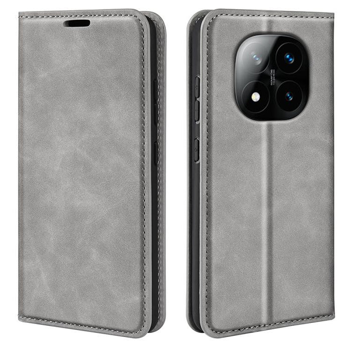 Funda para teléfono de cuero con succión magnética de piel retro, For Redmi K80 / Poco F7 Pro, For Redmi Note 14 4G 164.84mm, For Xiaomi 15 Ultra, For Xiaomi Poco X7 Pro, For Xiaomi Poco M7 Pro 5G, For Xiaomi Redmi Note 14 Pro 4G                       ...