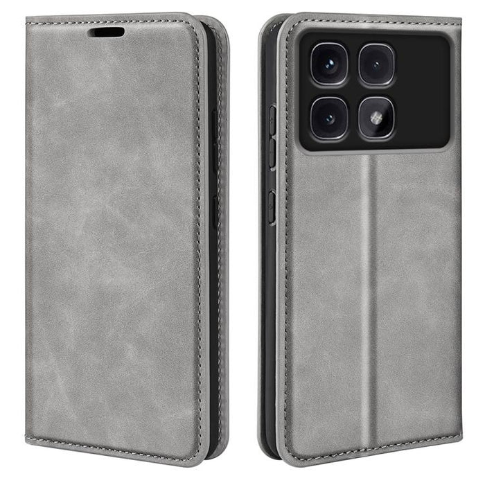 Funda para teléfono de cuero con succión magnética de piel retro, For Redmi K80 / Poco F7 Pro, For Redmi Note 14 4G 164.84mm, For Xiaomi 15 Ultra, For Xiaomi Poco X7 Pro, For Xiaomi Poco M7 Pro 5G, For Xiaomi Redmi Note 14 Pro 4G                       ...