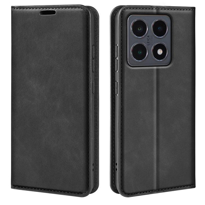 Funda para teléfono de cuero con succión magnética de piel retro, For Redmi A7 Pro 171mm / Poco C85x 5G, For Xiaomi 17T, For Redmi Turbo 5 Max / Poco X8 Pro Max, For Redmi Turbo 5 5G / Poco X8 Pro 5G, For Redmi Note 15 Pro+ Global 163.3mm              ...