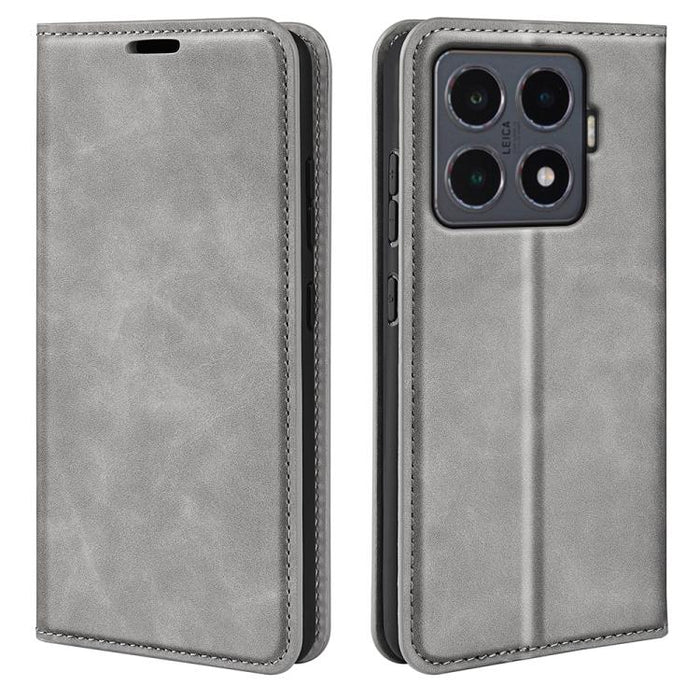 Funda para teléfono de cuero con succión magnética de piel retro, For Redmi A7 Pro 171mm / Poco C85x 5G, For Xiaomi 17T, For Redmi Turbo 5 Max / Poco X8 Pro Max, For Redmi Turbo 5 5G / Poco X8 Pro 5G, For Redmi Note 15 Pro+ Global 163.3mm              ...