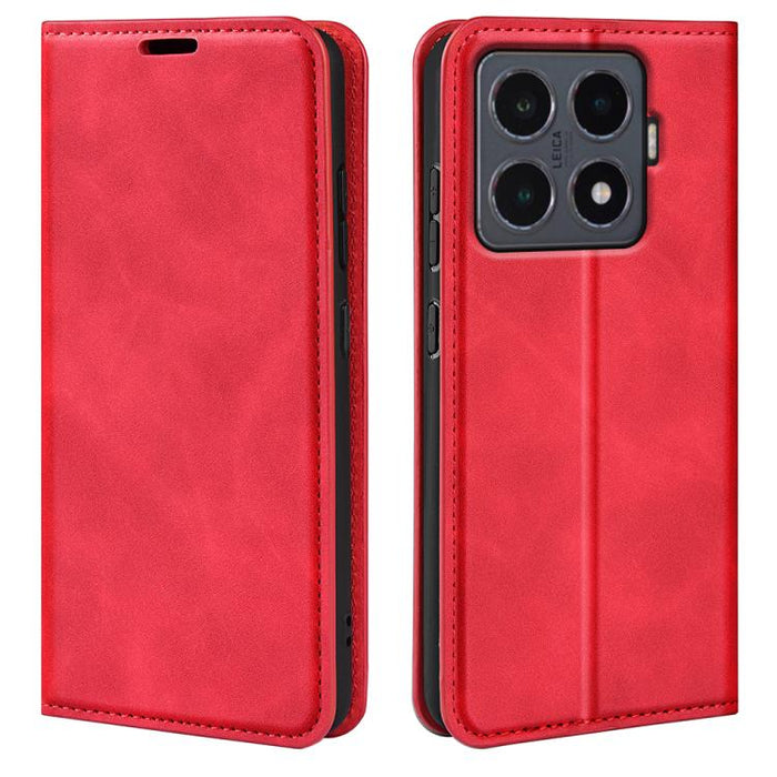 Funda para teléfono de cuero con succión magnética de piel retro, For Redmi A7 Pro 171mm / Poco C85x 5G, For Xiaomi 17T, For Redmi Turbo 5 Max / Poco X8 Pro Max, For Redmi Turbo 5 5G / Poco X8 Pro 5G, For Redmi Note 15 Pro+ Global 163.3mm              ...