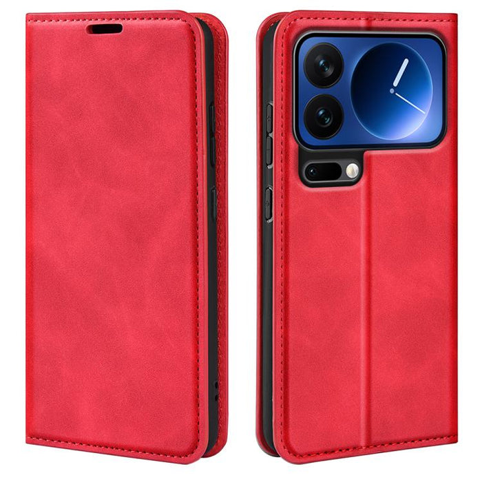 Funda para teléfono de cuero con succión magnética de piel retro, For Redmi A7 Pro 171mm / Poco C85x 5G, For Xiaomi 17T, For Redmi Turbo 5 Max / Poco X8 Pro Max, For Redmi Turbo 5 5G / Poco X8 Pro 5G, For Redmi Note 15 Pro+ Global 163.3mm              ...