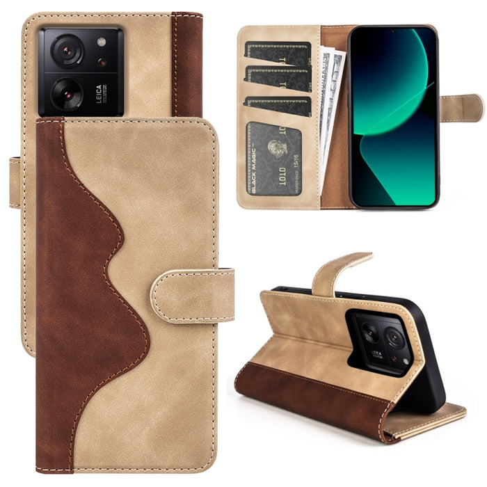 Caja del teléfono de cuero con tapa horizontal con costuras, For Xiaomi Redmi K70, For Xiaomi 13T, For Redmi Note 15 Pro+ 5G Global 163.3mm, For Redmi Note 15 4G / 5G EU 164mm