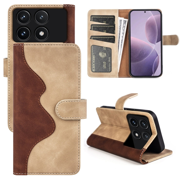 Caja del teléfono de cuero con tapa horizontal con costuras, For Xiaomi Redmi K70, For Xiaomi 13T, For Redmi Note 15 Pro+ 5G Global 163.3mm, For Redmi Note 15 4G / 5G EU 164mm