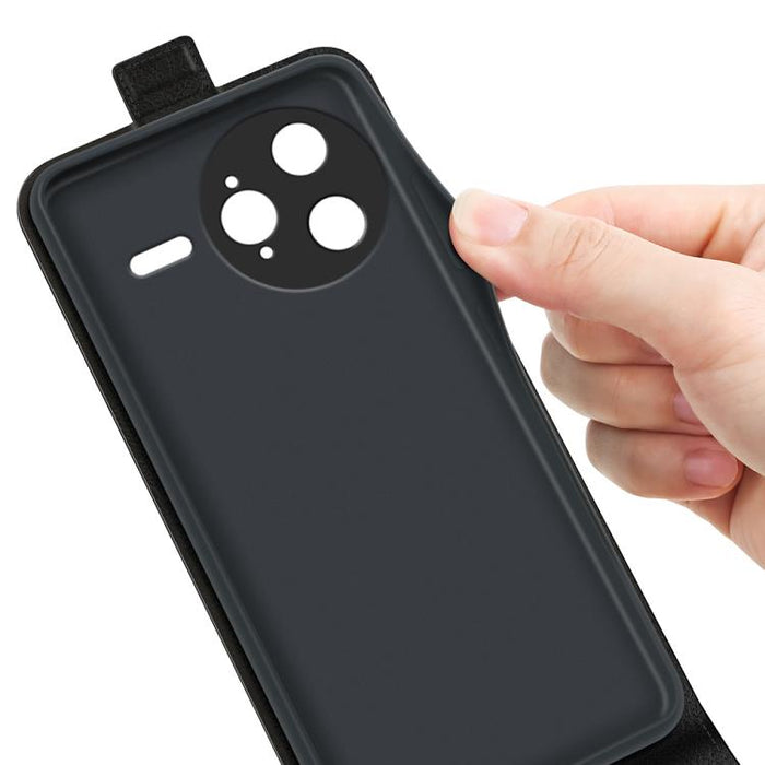 Caja del teléfono del cuero del tirón vertical único de la textura R64, For Redmi K80 Pro / Poco F7 Ultra, For Redmi K80 / Poco F7 Pro