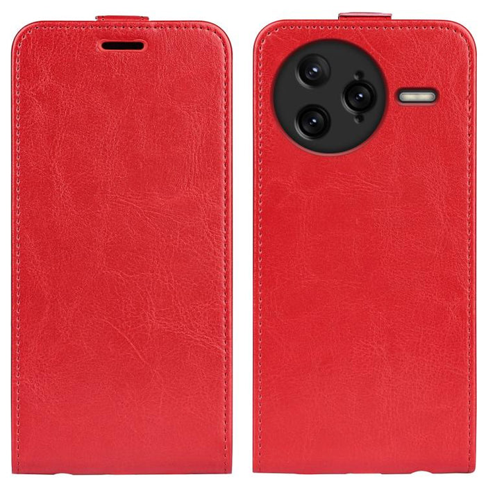 Caja del teléfono del cuero del tirón vertical único de la textura R64, For Redmi K80 Pro / Poco F7 Ultra, For Redmi K80 / Poco F7 Pro