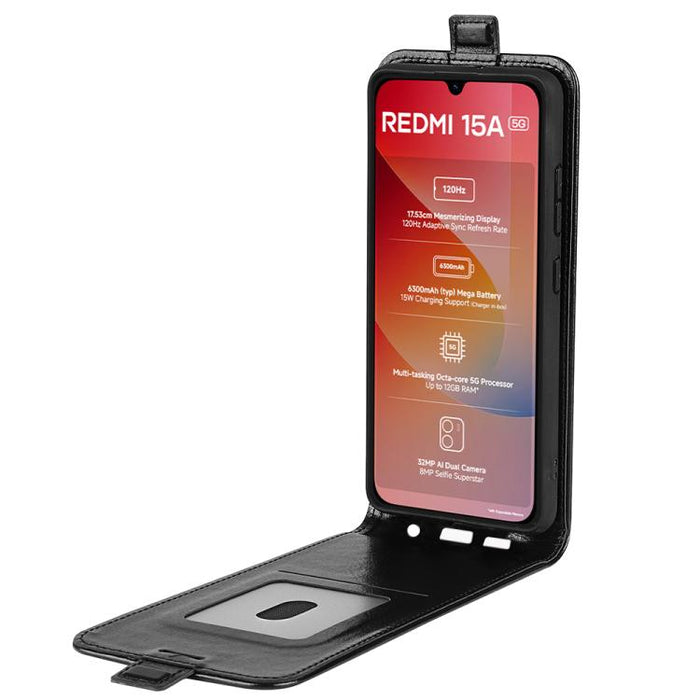 Caja del teléfono del cuero del tirón vertical único de la textura R64, For Redmi 15a 5G, For Xiaomi 17T, For Xiaomi 17 Ultra, For Xiaomi 17 Pro max, For Redmi Note 15 Pro Global 163.6mm, For Xiaomi 17 Pro, For Xiaomi 17, For Xiaomi 15T Pro            ...
