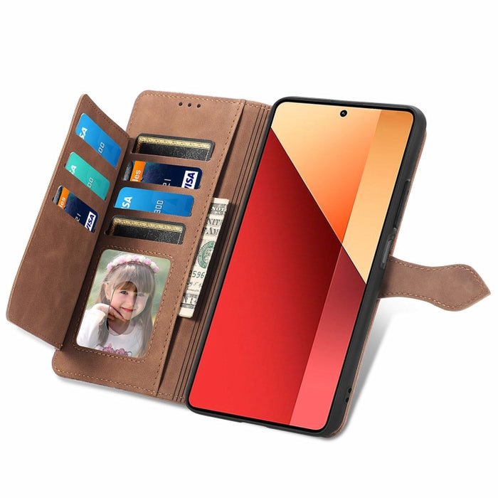 Funda para teléfono de cuero con cremallera y flores en relieve, For Xiaomi Poco M6 Pro 4G, For Xiaomi Redmi Note 13 Pro 4G, For Xiaomi Redmi A3, For Xiaomi Redmi Note 13 4G, For Xiaomi Redmi 13C 5G, For Xiaomi Redmi K70E, For Xiaomi Poco X6 Pro       ...