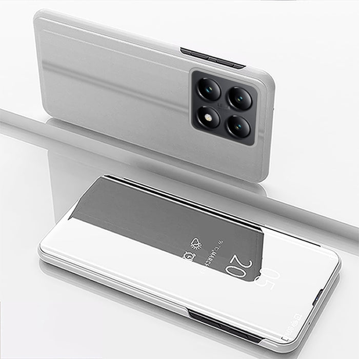 Caja del teléfono del cuero del tirón horizontal del espejo plateado con el sostenedor, For Xiaomi 17T Pro 5G, For Xiaomi 17T 5G, For Redmi Note 15 Pro 5G Global 163.6mm, For Xiaomi 15T Pro, For Xiaomi 15T, For Redmi Note 14 4G 164.84mm                ...