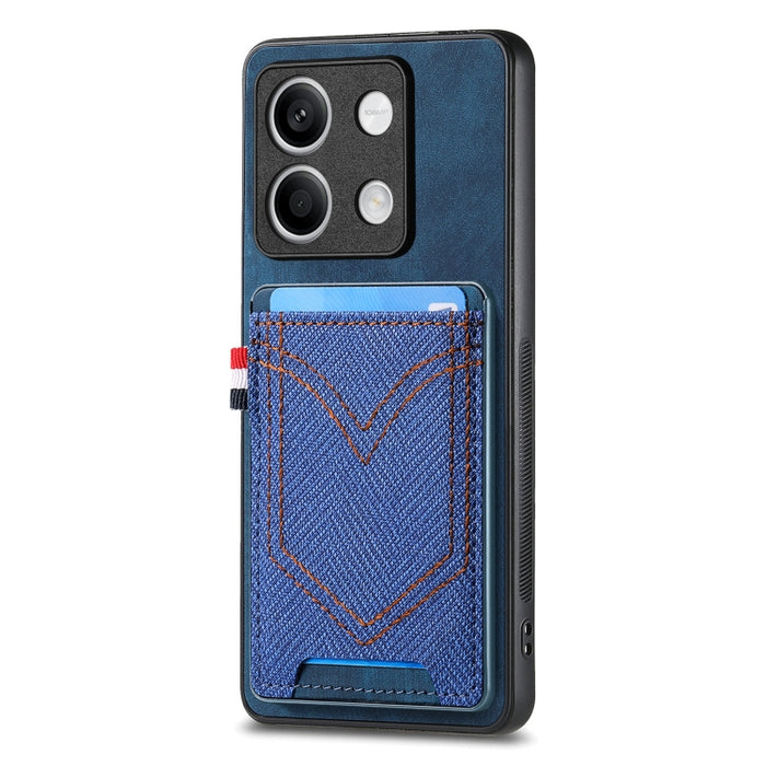 Caja del teléfono de piel de cuero con textura de mezclilla con ranura para tarjeta, For Xiaomi Redmi Note 13 Pro 4G, For Xiaomi Redmi Note 13, For Xiaomi Redmi Note 13 Pro+, For Xiaomi Redmi Note 13 Pro 5G, For Xiaomi 13T / 13T Pro