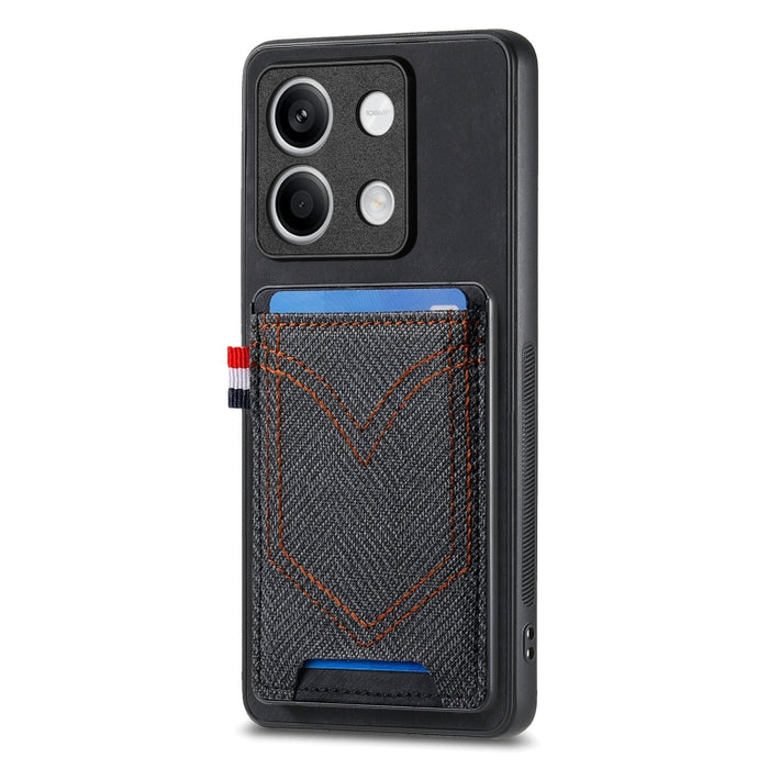 Caja del teléfono de piel de cuero con textura de mezclilla con ranura para tarjeta, For Xiaomi Redmi Note 13 Pro 4G, For Xiaomi Redmi Note 13, For Xiaomi Redmi Note 13 Pro+, For Xiaomi Redmi Note 13 Pro 5G, For Xiaomi 13T / 13T Pro