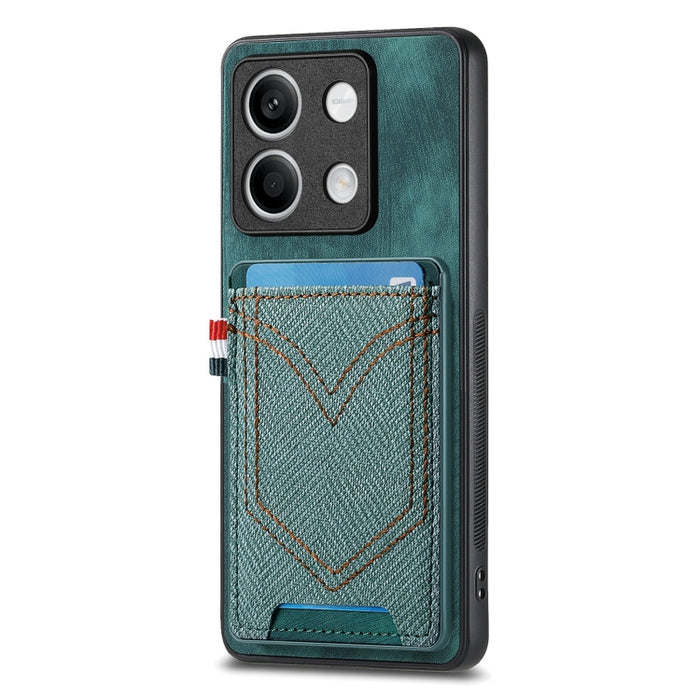 Caja del teléfono de piel de cuero con textura de mezclilla con ranura para tarjeta, For Xiaomi Redmi Note 13 Pro 4G, For Xiaomi Redmi Note 13, For Xiaomi Redmi Note 13 Pro+, For Xiaomi Redmi Note 13 Pro 5G, For Xiaomi 13T / 13T Pro