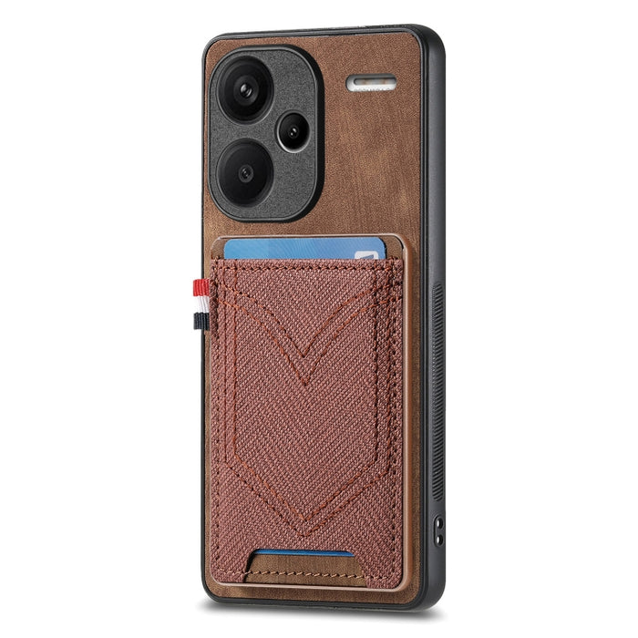 Caja del teléfono de piel de cuero con textura de mezclilla con ranura para tarjeta, For Xiaomi Redmi Note 13 Pro 4G, For Xiaomi Redmi Note 13, For Xiaomi Redmi Note 13 Pro+, For Xiaomi Redmi Note 13 Pro 5G, For Xiaomi 13T / 13T Pro