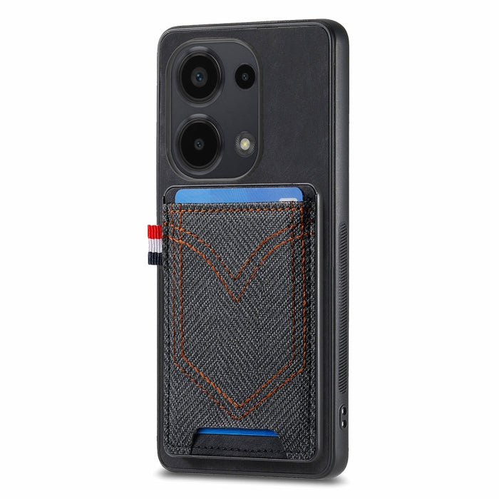 Caja del teléfono de piel de cuero con textura de mezclilla con ranura para tarjeta, For Xiaomi Redmi Note 13 Pro 4G, For Xiaomi Redmi Note 13, For Xiaomi Redmi Note 13 Pro+, For Xiaomi Redmi Note 13 Pro 5G, For Xiaomi 13T / 13T Pro