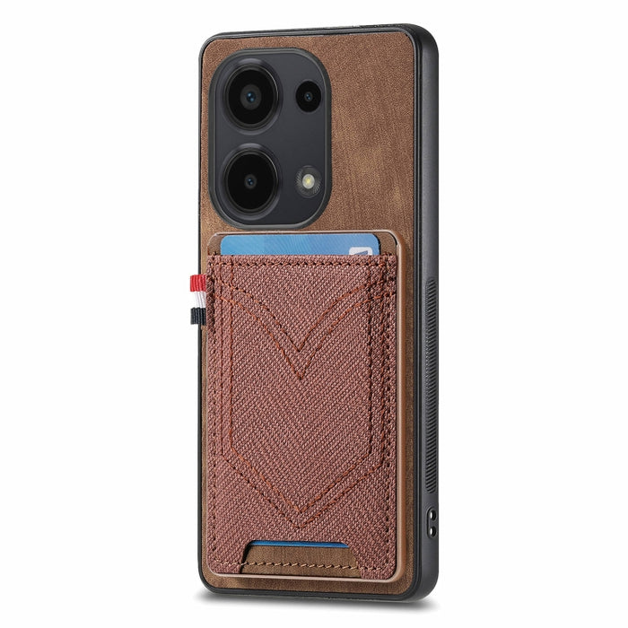 Caja del teléfono de piel de cuero con textura de mezclilla con ranura para tarjeta, For Xiaomi Redmi Note 13 Pro 4G, For Xiaomi Redmi Note 13, For Xiaomi Redmi Note 13 Pro+, For Xiaomi Redmi Note 13 Pro 5G, For Xiaomi 13T / 13T Pro