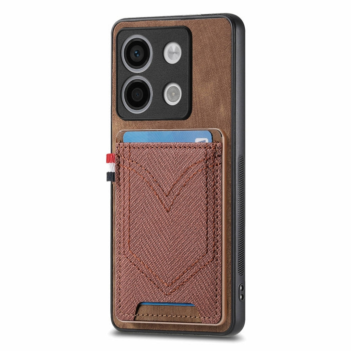 Caja del teléfono de piel de cuero con textura de mezclilla con ranura para tarjeta, For Xiaomi Redmi Note 13 Pro 4G, For Xiaomi Redmi Note 13, For Xiaomi Redmi Note 13 Pro+, For Xiaomi Redmi Note 13 Pro 5G, For Xiaomi 13T / 13T Pro