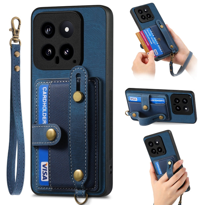 Caja retro del teléfono de la parte posterior del cuero de la cartera de la pulsera cruzada, For Xiaomi Redmi Note 13 Pro 4G, For Xiaomi 14 Pro, For Xiaomi 14, For Xiaomi Redmi Note 13, For Xiaomi Redmi Note 13 Pro+, For Xiaomi Redmi Note 13 Pro 5G    ...