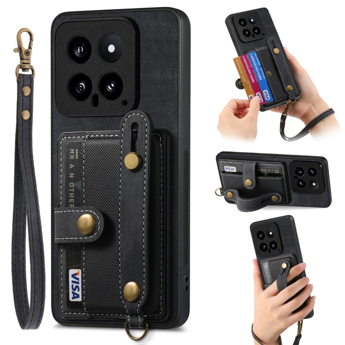 Caja retro del teléfono de la parte posterior del cuero de la cartera de la pulsera cruzada, For Xiaomi Redmi Note 13 Pro 4G, For Xiaomi 14 Pro, For Xiaomi 14, For Xiaomi Redmi Note 13, For Xiaomi Redmi Note 13 Pro+, For Xiaomi Redmi Note 13 Pro 5G    ...
