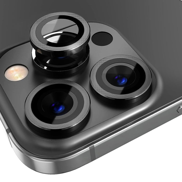 NORTHJO Protector de lente de cámara Vidrio templado CD Vena Anillo de metal Película, For iPhone 15 Pro / 15 Pro Max