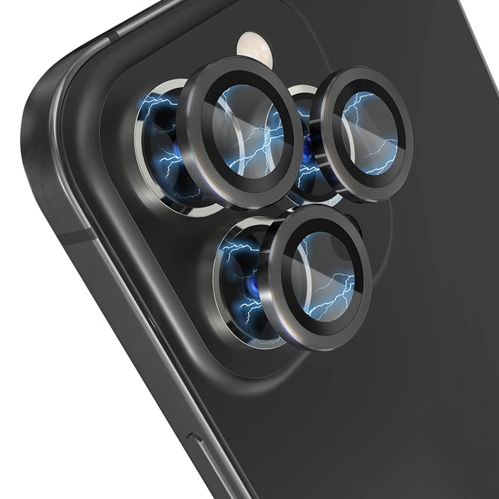 NORTHJO Protector de lente de cámara Vidrio templado CD Vena Anillo de metal Película, For iPhone 15 Pro / 15 Pro Max