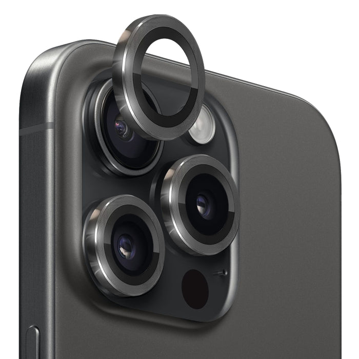NORTHJO Protector de lente de cámara Vidrio templado CD Vena Anillo de metal Película, For iPhone 15 Pro / 15 Pro Max