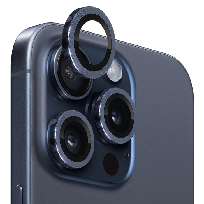 NORTHJO Protector de lente de cámara Vidrio templado CD Vena Anillo de metal Película, For iPhone 15 Pro / 15 Pro Max