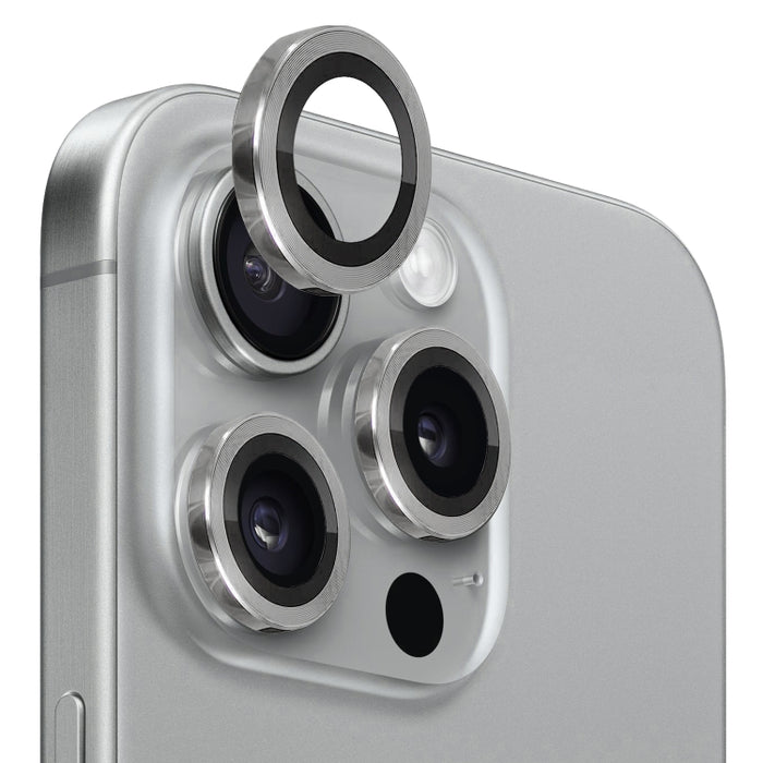 NORTHJO Protector de lente de cámara Vidrio templado CD Vena Anillo de metal Película, For iPhone 15 Pro / 15 Pro Max