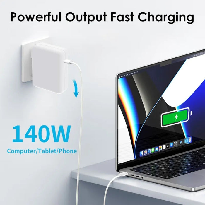 Adaptador de corriente para portátil PD3.1 140W USB-C PD + cable de datos USB-C a USB-C de 2m 5A, EU Plug, US Plug, AU Plug, UK Plug