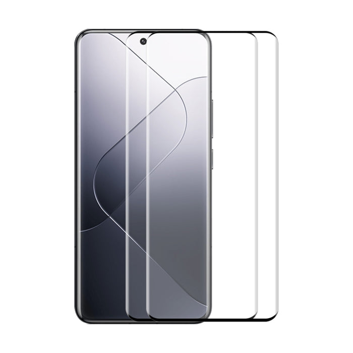 2 piezas ENKAY Hat-Prince película de vidrio templado con pegamento lateral completo doblado por calor, For Redmi Note 15 Pro+ 5G Global 163.3mm, For Redmi Note 15 5G Global 164mm, For Xiaomi 14 Pro, For Redmi Note 13 Pro+
