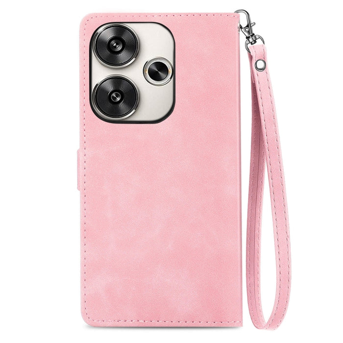 Funda para teléfono de cuero con cremallera y flores en relieve, For Xiaomi Redmi Turbo 3 5G, For Xiaomi 14 Pro, For Xiaomi 14, For Xiaomi Redmi 13C, For Redmi 15C 5G / 4G Glodal 171mm