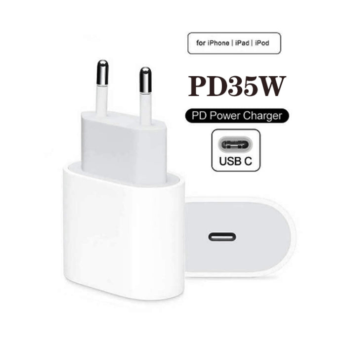 Cargador de puerto PD35W USB-C / Type-C para iPhone / iPad Series, enchufe de la UE, EU Plug