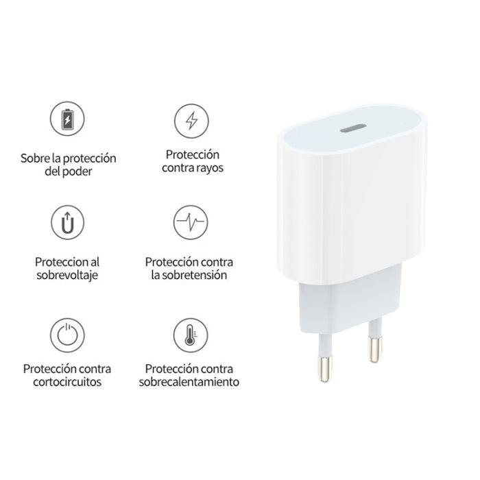 Cargador de puerto PD35W USB-C / Type-C para iPhone / iPad Series, enchufe de la UE, EU Plug