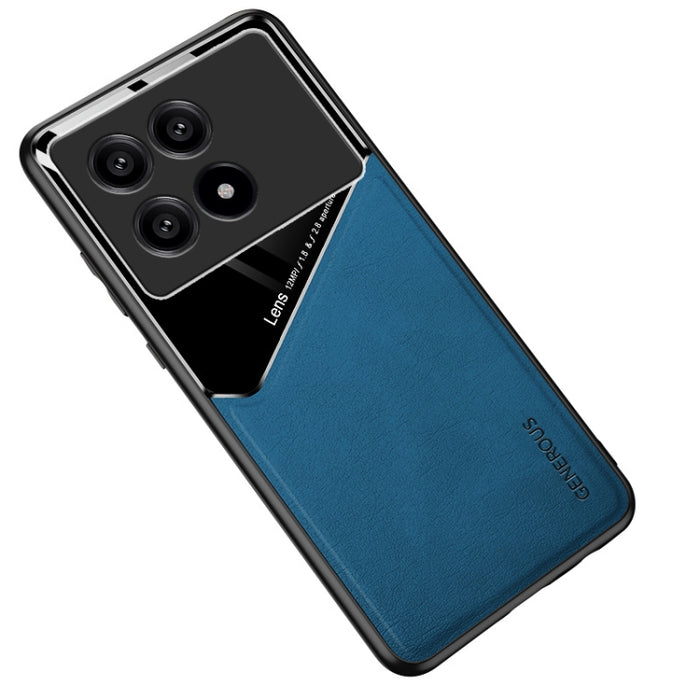 Caja de teléfono de vidrio orgánico de cuero con todo incluido con lámina de hierro metálico, For Xiaomi Redmi 13C, For Xiaomi Redmi K70