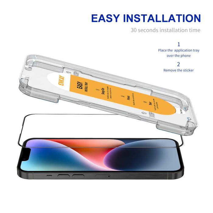 ENKAY Película de vidrio completa de silicio con alto contenido de alúmina de fácil instalación, For iPhone 17 Pro Max, For iPhone 17 Pro, For iPhone 17, For iPhone Air, For iPhone 16 Pro Max, For iPhone 16 Pro, For iPhone 16 Plus, For iPhone 16       ...