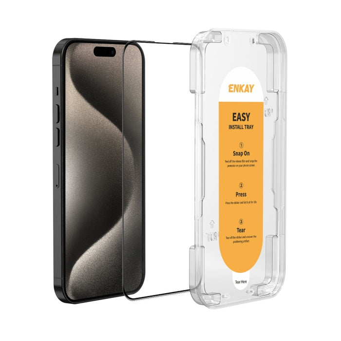 ENKAY Película de vidrio completa de silicio con alto contenido de alúmina de fácil instalación, For iPhone 17 Pro Max, For iPhone 17 Pro, For iPhone 17, For iPhone Air, For iPhone 16 Pro Max, For iPhone 16 Pro, For iPhone 16 Plus, For iPhone 16       ...