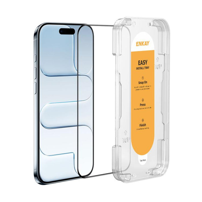 ENKAY Película de vidrio completa de silicio con alto contenido de alúmina de fácil instalación, For iPhone 17 Pro Max, For iPhone 17 Pro, For iPhone 17, For iPhone Air, For iPhone 16 Pro Max, For iPhone 16 Pro, For iPhone 16 Plus, For iPhone 16       ...