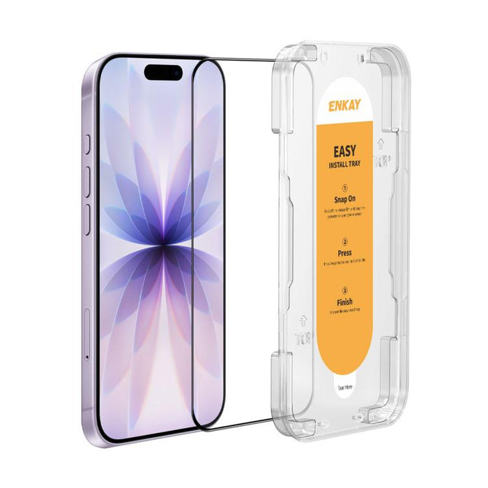 ENKAY Película de vidrio completa de silicio con alto contenido de alúmina de fácil instalación, For iPhone 17 Pro Max, For iPhone 17 Pro, For iPhone 17, For iPhone Air, For iPhone 16 Pro Max, For iPhone 16 Pro, For iPhone 16 Plus, For iPhone 16       ...