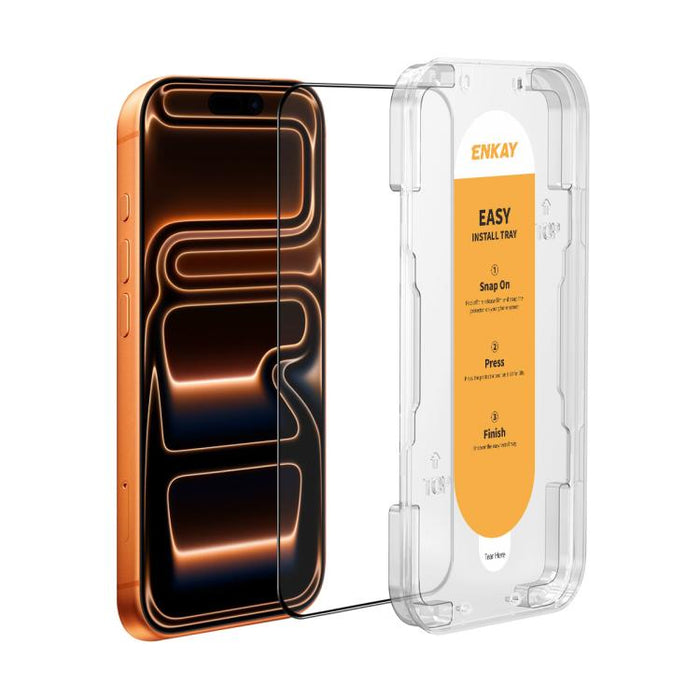 ENKAY Película de vidrio completa de silicio con alto contenido de alúmina de fácil instalación, For iPhone 17 Pro Max, For iPhone 17 Pro, For iPhone 17, For iPhone Air, For iPhone 16 Pro Max, For iPhone 16 Pro, For iPhone 16 Plus, For iPhone 16       ...