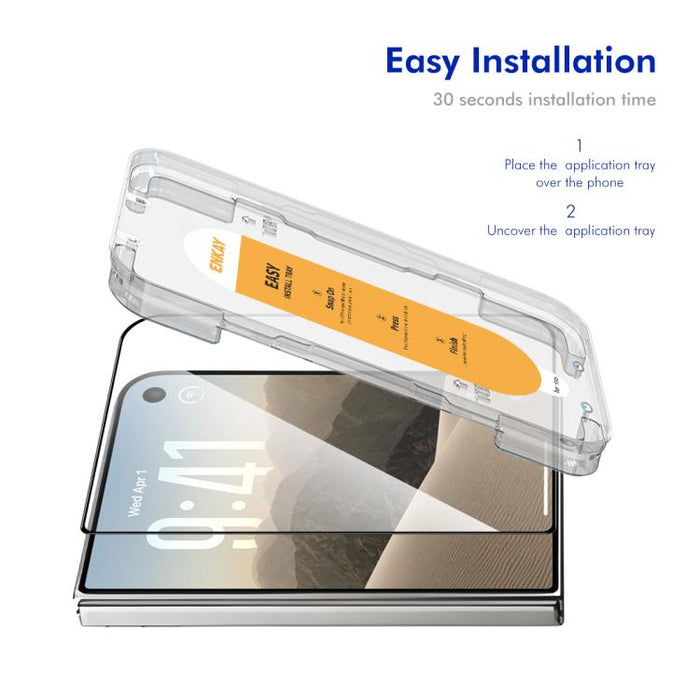 ENKAY Película de vidrio completa de silicio con alto contenido de alúmina de fácil instalación, For iPhone 17 Pro Max, For iPhone 17 Pro, For iPhone 17, For iPhone Air, For iPhone 16 Pro Max, For iPhone 16 Pro, For iPhone 16 Plus, For iPhone 16       ...