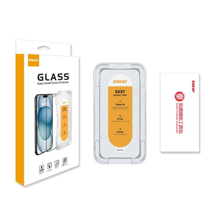 ENKAY Película de vidrio completa de silicio con alto contenido de alúmina de fácil instalación, For iPhone 17 Pro Max, For iPhone 17 Pro, For iPhone 17, For iPhone Air, For iPhone 16 Pro Max, For iPhone 16 Pro, For iPhone 16 Plus, For iPhone 16       ...