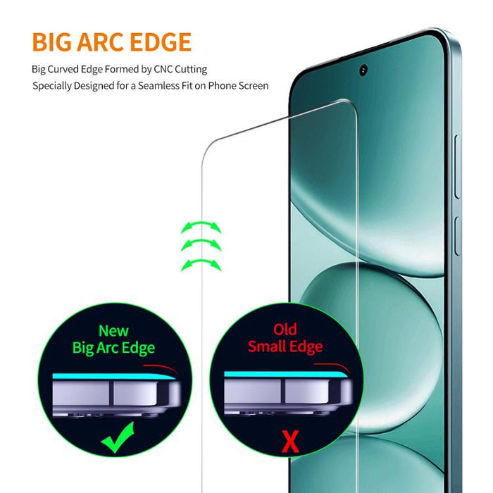 5 piezas ENKAY 9H Big Arc Edge película de vidrio templado de alto aluminio y silicio, For Redmi Note 15 Pro 5G Global 163.6mm, For Redmi 15 5G Global / 4G SEA 169.5mm, For Redmi 15 4G / 5G EU 171mm, For Redmi 15C Global 171mm / Poco C85               ...