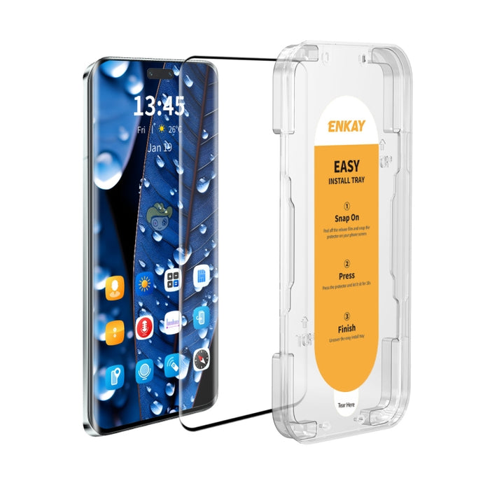 ENKAY Fácil instalación Película de vidrio templado con pegamento lateral de cobertura total y doblado en caliente, For Redmi Note 15 Pro+ 5G Global 163.3mm, For Redmi Note 15 5G Global 164mm, For Redmi Note 13 Pro+, For Xiaomi Civi 3, For Xiaomi Civi ...