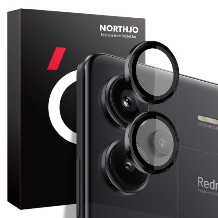 Lente de cámara NORTHJO Película de vidrio templado con anillo de metal con vena CD, For Xiaomi Redmi Note 14 5G, For Xiaomi Redmi Note 13 Pro 4G, For Xiaomi Redmi Note 13 4G, For Xiaomi Redmi Note 13 5G, For Xiaomi Redmi Note 13 Pro+ 5G               ...