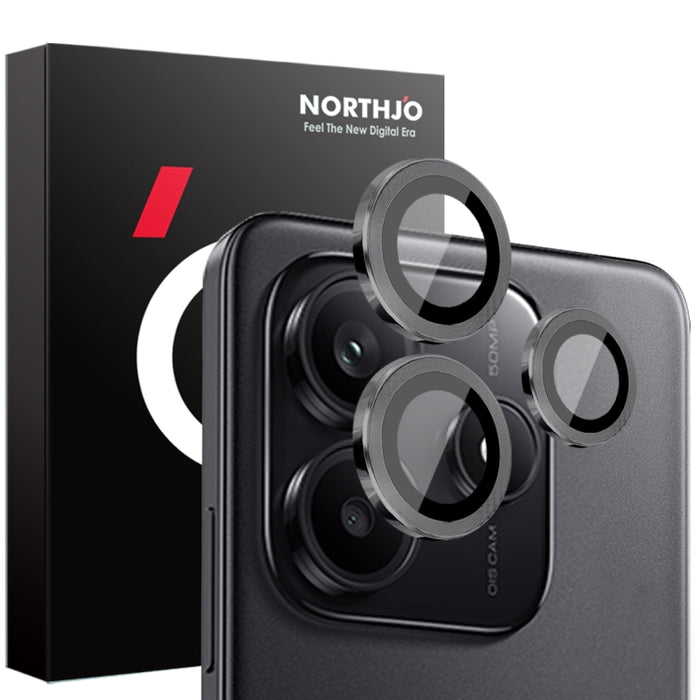 Lente de cámara NORTHJO Película de vidrio templado con anillo de metal con vena CD, For Xiaomi Redmi Note 14 5G, For Xiaomi Redmi Note 13 Pro 4G, For Xiaomi Redmi Note 13 4G, For Xiaomi Redmi Note 13 5G, For Xiaomi Redmi Note 13 Pro+ 5G               ...