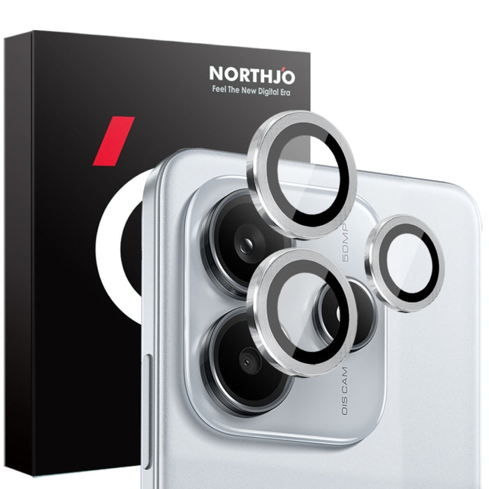 Lente de cámara NORTHJO Película de vidrio templado con anillo de metal con vena CD, For Xiaomi Redmi Note 14 5G, For Xiaomi Redmi Note 13 Pro 4G, For Xiaomi Redmi Note 13 4G, For Xiaomi Redmi Note 13 5G, For Xiaomi Redmi Note 13 Pro+ 5G               ...