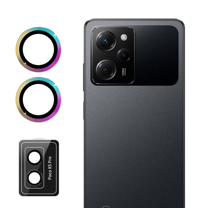 ENKAY Hat-Prince 9H Lente de cámara trasera Película de vidrio templado de aleación de aluminio, For Xiaomi Poco X5 Pro