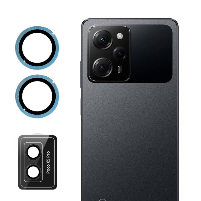 ENKAY Hat-Prince 9H Lente de cámara trasera Película de vidrio templado de aleación de aluminio, For Xiaomi Poco X5 Pro